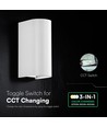 10W LED wandlamp - 3-in-1 CCT, witte behuizing, IP65, up/down light