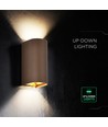 10W LED wandlamp 3-in-1 - Corten behuizing, IP65, up/down light, incl. lichtbron