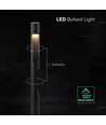 V-Tac 11W LED tuinlamp - Zwart, IP65, 3000K, Cree chip, 6 jaar garantie