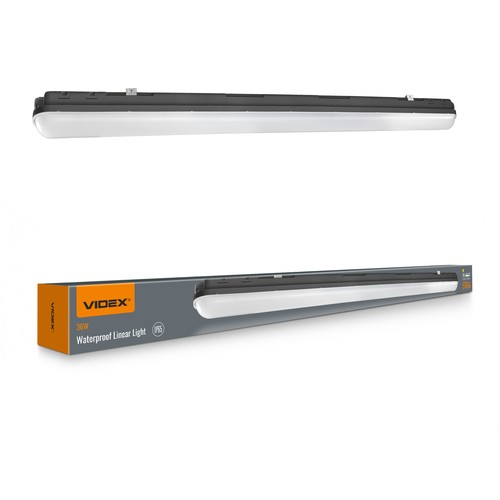 120cm 36W waterdicht compleet LED armatuur - IP65, zwart, 5000K, doorvoerbedrading