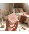 MOCHI Grijze nachtlamp met klok van zachte siliconen - oplaadbaar, kleurwissel + warm wit