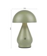 Oplaadbare LED tafellamp - Groen, Ø15cm, 22cm hoog, touch dimbaar, 3-in-1, IP20 binnen