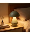 Oplaadbare LED tafellamp - Groen, Ø15cm, 22cm hoog, touch dimbaar, 3-in-1, IP20 binnen