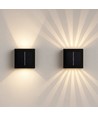 Wandlamp op zonne-energie met instelbaar lichteffect - IP54, zwart, draaibaar, vierkant, schemersensor