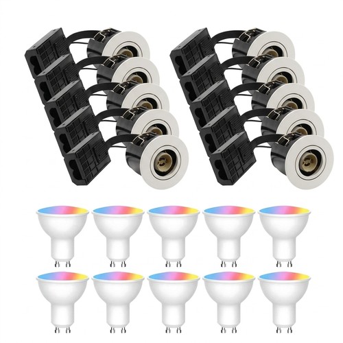 10 st. Wifi inbouwspot Inno88 - Incl. Smart home GU10 lampen, wit, IP44, geschikt voor isolatie