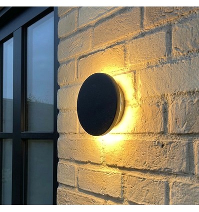 DOME wandlamp 18W - CCT, IP65, zwart