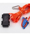 3m oranje touw met licht - karabijnhaak, max. 80 kg belasting