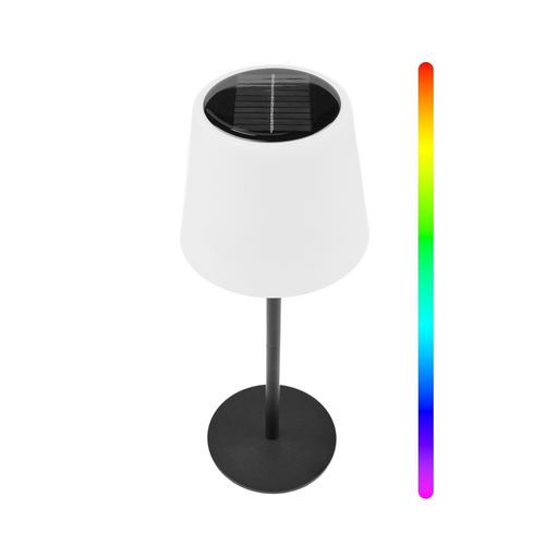 Oplaadbare RGBW LED tafellamp met zonnecel - Wit, afstandsbediening
