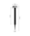 2,5W Solar tuinlamp met prikpen - 3-staps dimbaar, USB-C, IP44 buiten, zwart