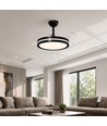 Plafondlamp met verborgen ventilator - RA90, CCT, 60W, zwart