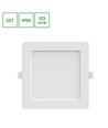 18W Dure 3 vierkante LED plafondlamp - CCT, IP54, 17x17 cm, witte rand, 110 graden