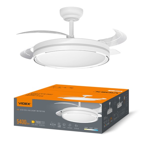 Plafondlamp met verborgen ventilator - RA90, CCT, 60W, wit