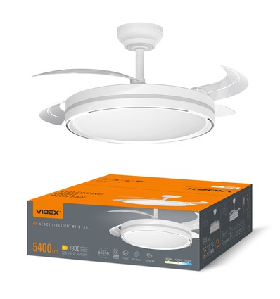 Plafondlamp met verborgen ventilator - RA90, CCT, 60W, wit