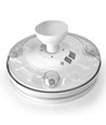 Plafondlamp met verborgen ventilator - RA90, CCT, 60W, wit