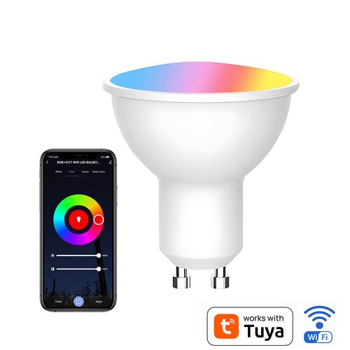 V-Tac 5W Smart Home LED-lamp - Tuya/Smart Life, werkt met Google Home, Alexa en smartphones, GU10 Spot