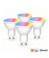 4x GU10 5W Smart Home LED-lamp - Bluetooth, RGB+CCT, Tuya/Smart Life