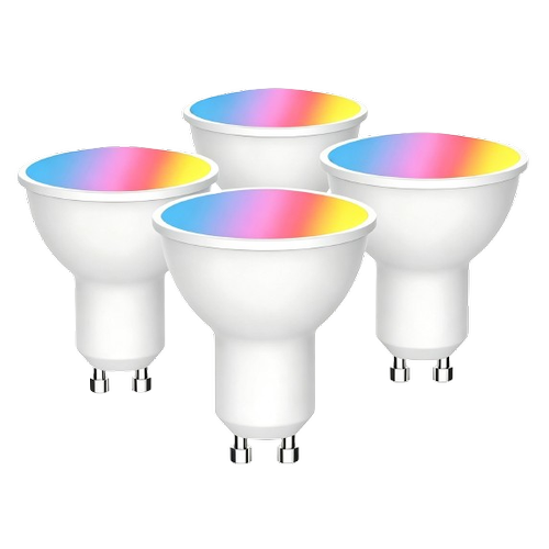 4x GU10 5W Smart Home LED-lamp - Bluetooth, RGB+CCT, Tuya/Smart Life