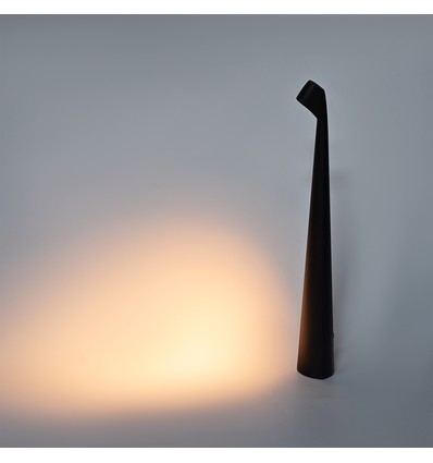 Oplaadbare LED tafellamp binnen/buiten - Zwart, 40cm hoog, 3-staps dimbaar, IP44