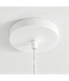 Keramische E27 hanglamp - Geplooid, wit/messing, 2m snoer, Ø27x23cm, zonder lichtbron