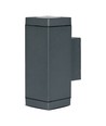 GU10 wandlamp met up/down licht - IP44 buiten, donkergrijs, zonder lichtbron