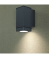 GU10 wandlamp met up/down licht - IP44 buiten, donkergrijs, zonder lichtbron