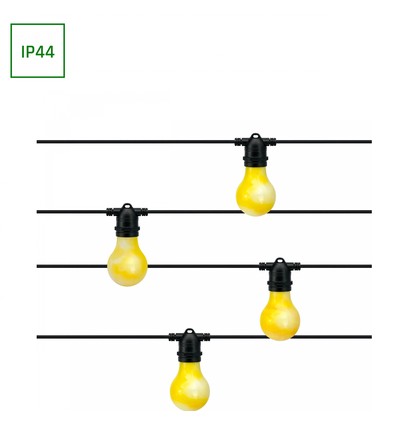 10m Solar lichtsnoer Aura - 10xG40, IP44, 2700K, incl. afstandsbediening