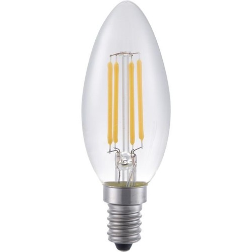 E14 4W dimbare LED kogellamp - Filament, C35, 370lm, 2500K, helder glas