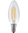E14 4W dimbare LED kogellamp - Filament, C35, 370lm, 2500K, helder glas