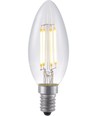 E14 4W dimbare LED kogellamp - Filament, C35, 370lm, 2500K, helder glas
