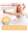 Wake-up Light wekker, zonsopgang-effect - Bluetooth 5.3 speaker, slaapgeluiden, dimbaar