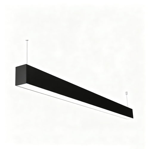 120cm 38/32/24W LED lichtlijn - CCT, Zwart, plafondlamp voor kantoor, incl. ophangkabel