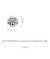120cm Limea T8 LED-armatuur, doorvoerbedraad - Voor 1x 120cm LED-buis, IP65 waterdicht