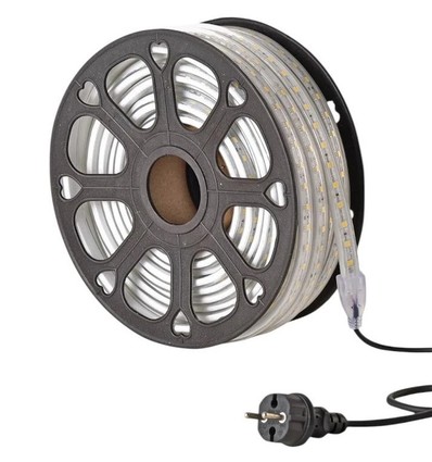 25m werkverlichting LED strip - 230V, IP65, 1500 lm/m, 12W/m, 4000K, Bouwverlichting