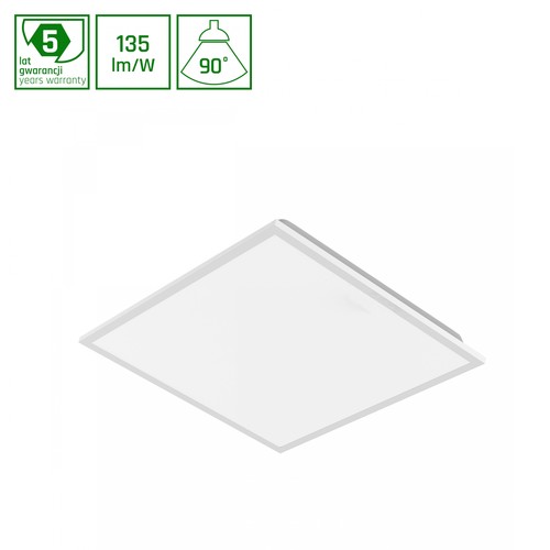 60x60 LED paneel, 40W, UGR19 - DALI dimbaar, 90°, wit frame, neutraal wit