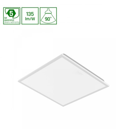 60x60 LED paneel, 40W, UGR19 - DALI dimbaar, 90°, wit frame, neutraal wit