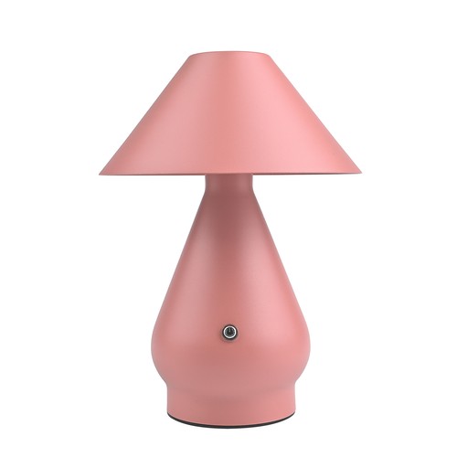 Oplaadbare LED tafellamp - Roze, Ø16cm, 21,5cm hoog, touch dimbaar, 3-in-1, IP20 binnen