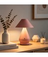 Oplaadbare LED tafellamp - Roze, Ø16cm, 21,5cm hoog, touch dimbaar, 3-in-1, IP20 binnen
