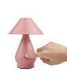 Oplaadbare LED tafellamp - Roze, Ø16cm, 21,5cm hoog, touch dimbaar, 3-in-1, IP20 binnen