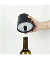 Oplaadbare LED flessenlamp - Zwart, touch dimbaar, 3-in-1, IP20 binnen