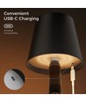 Oplaadbare LED flessenlamp - Zwart, touch dimbaar, 3-in-1, IP20 binnen