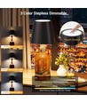 Oplaadbare LED flessenlamp - Zwart, touch dimbaar, 3-in-1, IP20 binnen