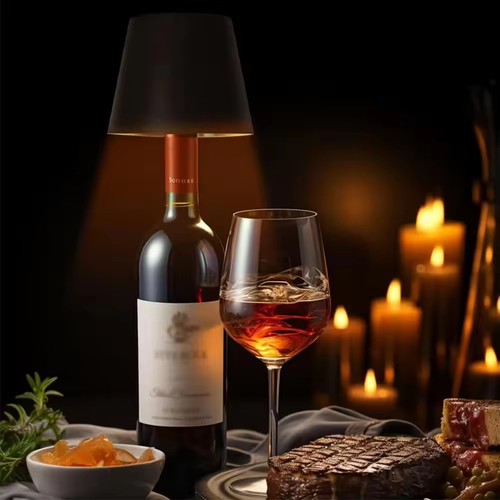 Oplaadbare LED flessenlamp - Zwart, touch dimbaar, 3-in-1, IP20 binnen