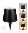 Oplaadbare LED flessenlamp - Zwart, touch dimbaar, 3-in-1, IP20 binnen