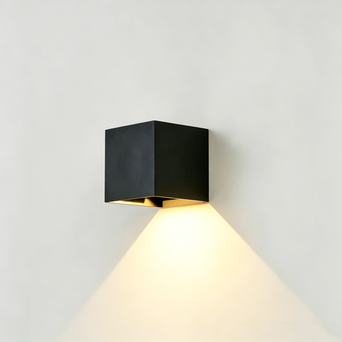 3W CUBIC PRO wandlamp - IP65, zwart, doorlusbaar, verstelbaar, vierkant, buiten, incl. lichtbron