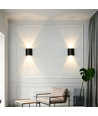 2W wandlamp - IP65, zwart, up/down, buiten, incl. lichtbron