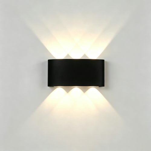 6W CUBIC PRO wandlamp - IP65, zwart, doorlusbaar, verstelbaar, vierkant, op/neer, buiten, incl. lichtbron
