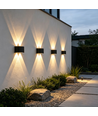 4W wandlamp - IP65, zwart, up/down, buiten, incl. lichtbron