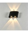 4W wandlamp - IP65, zwart, up/down, buiten, incl. lichtbron