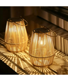 Solar Rattan Lantaarn – Boho tuinlamp met automatische aan/uit functie, IP44