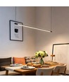 Zwarte eettafellamp 126cm - 18W LED, 2800K, incl. draadophanging